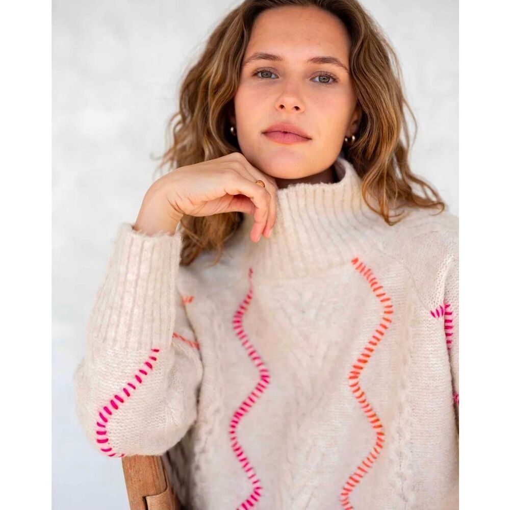 MERSEA Alpine Sweater, almond/pink OS